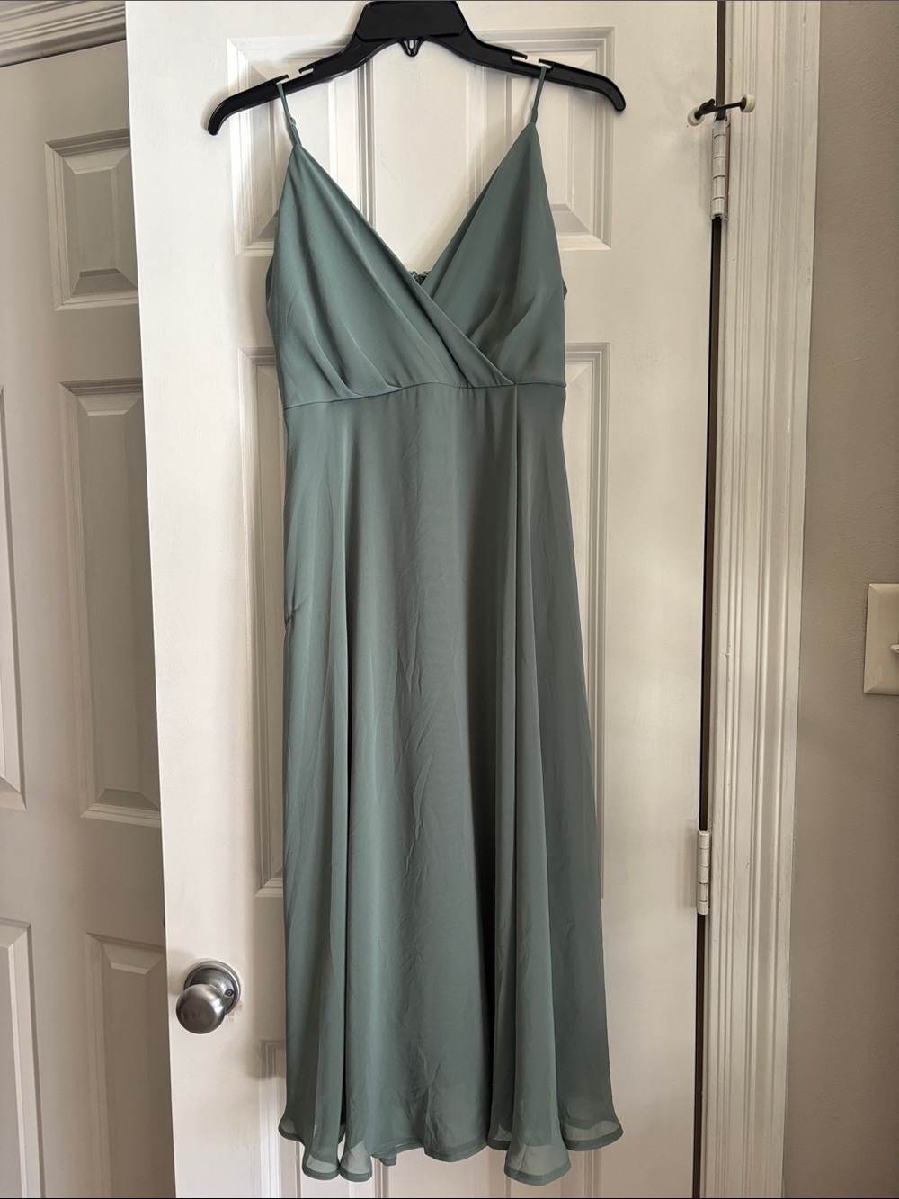 Birdy Grey Sage Green Spaghetti Strap Midi Dress with Pockets